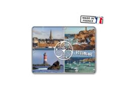 Magnet produit personnalisé Bretagne made in France, doming rectangle souvenir phares bretons.