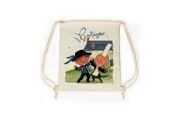 Sac pochon produit personnalisé Bretagne avec illustration d’un couple de Bretons en costume traditionnel.