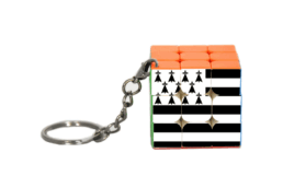 Porte-clé magic cube produit personnalisé Bretagne avec visuels Gwenn ha Du, souvenir breton amusant et pratique.