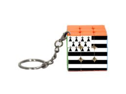 Porte-clé magic cube produit personnalisé Bretagne avec visuels Gwenn ha Du, souvenir breton amusant et pratique.