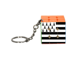 Porte-clé magic cube produit personnalisé Bretagne avec visuels Gwenn ha Du, souvenir breton amusant et pratique.