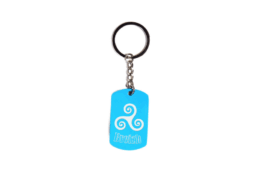 Porte-clé plaque métal produit personnalisé Bretagne avec motif Triskell, souvenir durable et régional.