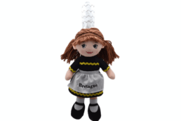 Poupée Bigoudène produit personnalisé Bretagne en costume breton, souvenir folklorique et typique.