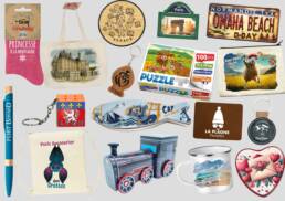 Visuel produits personnalisés France – souvenirs régionaux pour boutiques et offices de tourisme