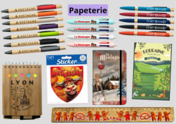 Papeterie souvenir personnalisée en France : stylos, calepins, règles, stickers et cartes postales touristiques