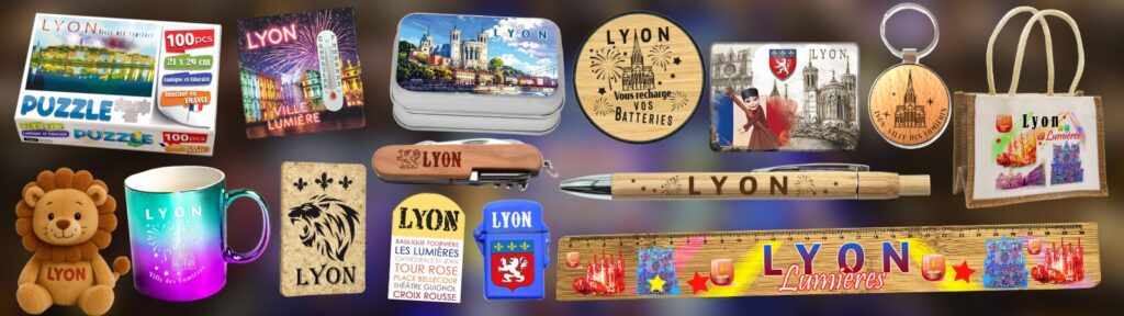 Montage de souvenirs personnalisés Lyon inspirés des Fêtes des Lumières de Lyon