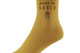 Chaussettes jaunes humoristiques avec inscription Les Pieds dans le Sable