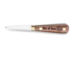 Couteau &agrave; hu&icirc;tres souvenir &Icirc;le d'Yeu avec manche en bois grav&eacute;