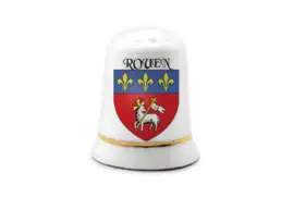 Dé à coudre souvenir Rouen avec blason de la ville