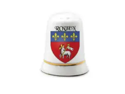 D&eacute; &agrave; coudre souvenir Rouen avec blason de la ville