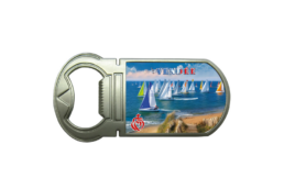 Magnet décapsuleur souvenir Vendée avec voiliers sur l'océan