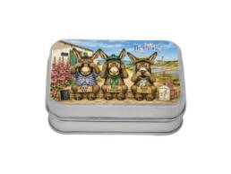 Bo&icirc;te comptoir m&eacute;tal souvenir &Icirc;le de R&eacute; avec les trois &acirc;nes en culotte