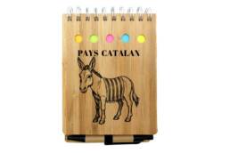Calepin bambou souvenir Catalogne gravé avec un âne catalan