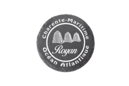 Magnet ardoise rond souvenir Royan avec carrelets