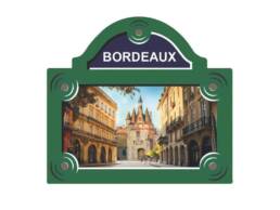 Magnet plaque de rue souvenir Bordeaux Gironde avec monument embl&eacute;matique