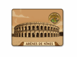 Magnet rectangle souvenir Ar&egrave;nes de N&icirc;mes repr&eacute;sentant l'amphith&eacute;&acirc;tre romain