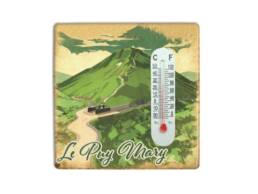 Magnet thermom&egrave;tre souvenir Le Puy Mary avec illustration du sommet
