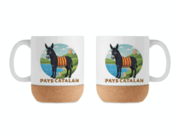 Mug base li&egrave;ge souvenir Pays Catalan avec &acirc;ne catalan
