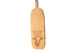 Planche à fromage souvenir Franche-Comté avec gravure d'une vache comtoise
