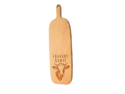 Planche &agrave; fromage souvenir Franche-Comt&eacute; avec gravure d'une vache comtoise