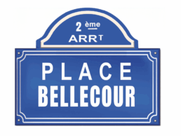 Plaque rue m&eacute;tal Place Bellecour Lyon style plaque de rue