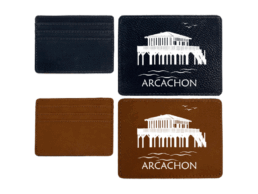 Porte-carte anti-RFID souvenir Arcachon Gironde avec cabane tchanqu&eacute;e