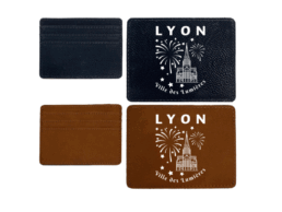 Porte-cartes anti-RFID souvenir Lyon avec illustration Ville des Lumi&egrave;res