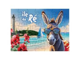 Puzzle 100 pi&egrave;ces souvenir &acirc;ne en lunettes sur l'&Icirc;le de R&eacute;