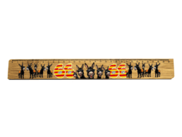 R&egrave;gle en bois souvenir Catalogne avec &acirc;nes catalans