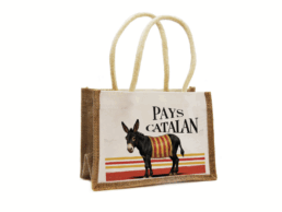 Sac en jute souvenir Pays Catalan avec &acirc;ne catalan