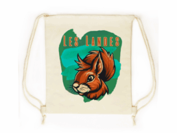 Sac pochon souvenir Landes avec illustration d'un &eacute;cureuil