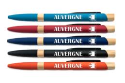Stylo bambou souvenir Auvergne personnalisé avec blason auvergnat