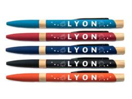 Stylo bambou souvenir Lyon avec d&eacute;coration Ville des Lumi&egrave;res