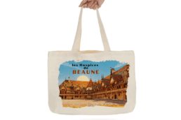 Tote bag souvenir Hospices de Beaune avec illustration des célèbres toitures
