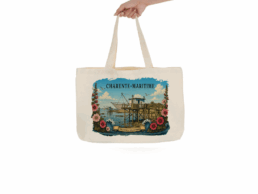 Tote bag souvenir Royan avec carrelet charentais