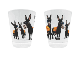 Verre &agrave; liqueur souvenir Catalogne avec &acirc;nes portant la senyera