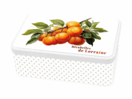 Bo&icirc;te &agrave; sucre souvenir Mirabelles Lorraine d&eacute;cor&eacute;e de mirabelles