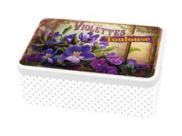 Bo&icirc;te &agrave; sucre souvenir d&eacute;cor&eacute;e de violettes de Toulouse