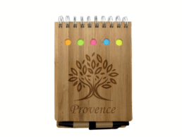 Calepin bambou souvenir Provence avec gravure d'un olivier