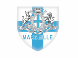 Magnet blason souvenir Marseille repr&eacute;sentant les armoiries officielles de la ville