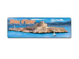 Magnet panoramique souvenir C&ocirc;te d'Azur repr&eacute;sentant le Ch&acirc;teau d'If au large de Marseille