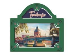 Magnet plaque de rue souvenir Toulouse représentant le Pont Saint-Pierre
