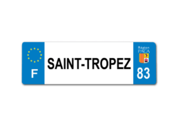 Magnet plaque d'immatriculation souvenir Saint-Tropez aux couleurs de la r&eacute;gion PACA