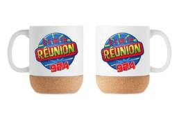 Mug base liège souvenir Île de La Réunion avec logo Réunion 974