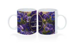 Mug standard souvenir Toulouse décoré de violettes