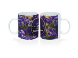 Mug standard souvenir Toulouse d&eacute;cor&eacute; de violettes