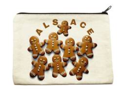 Pochette souvenir Alsace avec plusieurs Mannele traditionnels