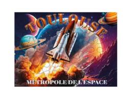 Puzzle 100 pi&egrave;ces souvenir Toulouse illustr&eacute; d'une navette spatiale