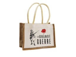 Sac en jute souvenir Grande Guerre avec soldat et coquelicot