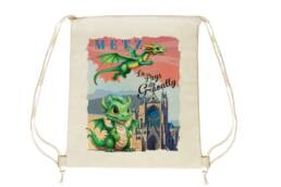 Sac pochon souvenir Graoully Metz avec illustration du dragon légendaire
